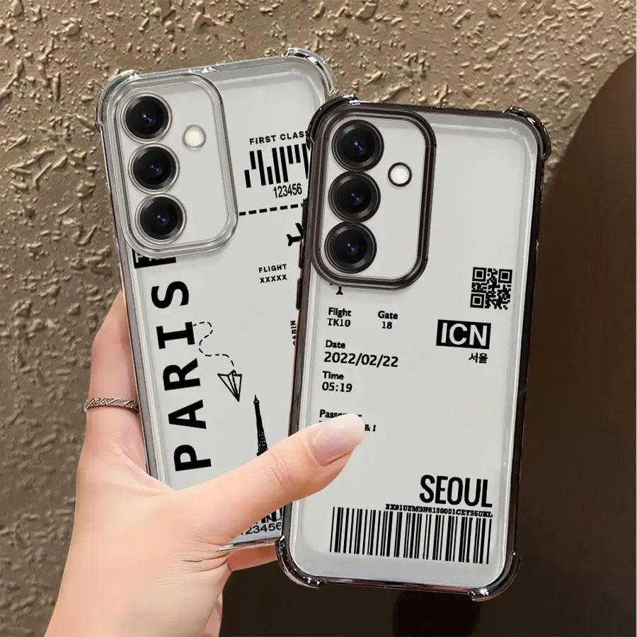 حافظة لهاتف سامسونج جالاكسي A17 A21s A16 A24 A35 A36 A52 A25 A26 A15 A13 A33 غطاء شفاف