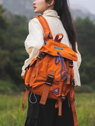 Small design mountaineering bag waterproof travel bag large capacity flip cover backpack student school bag