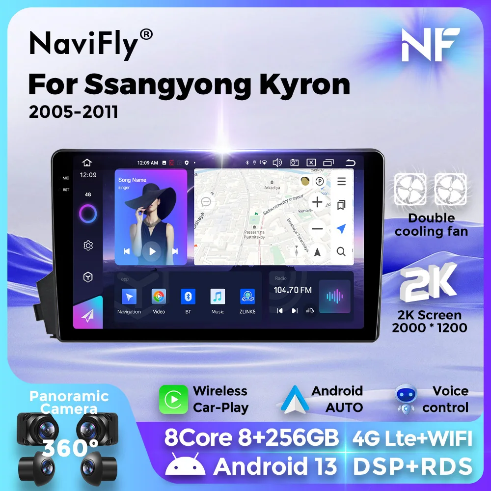 

Car Radio 2Din Android Auto Multimedia Video Player For Ssangyong Actyon Kyron 2005-2011 Navigation GPS Carplay Stereo Head Unit