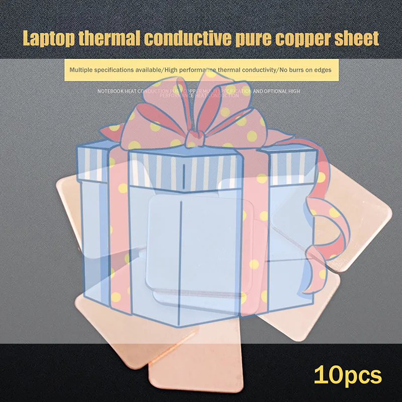 

10 шт. медных пластин/полосок/прокладок для ноутбуков толщиной 0,1/0,3/0,4/0,6 мм, термопрокладки для охлаждения GPU, CPU, чипов, оперативной памяти