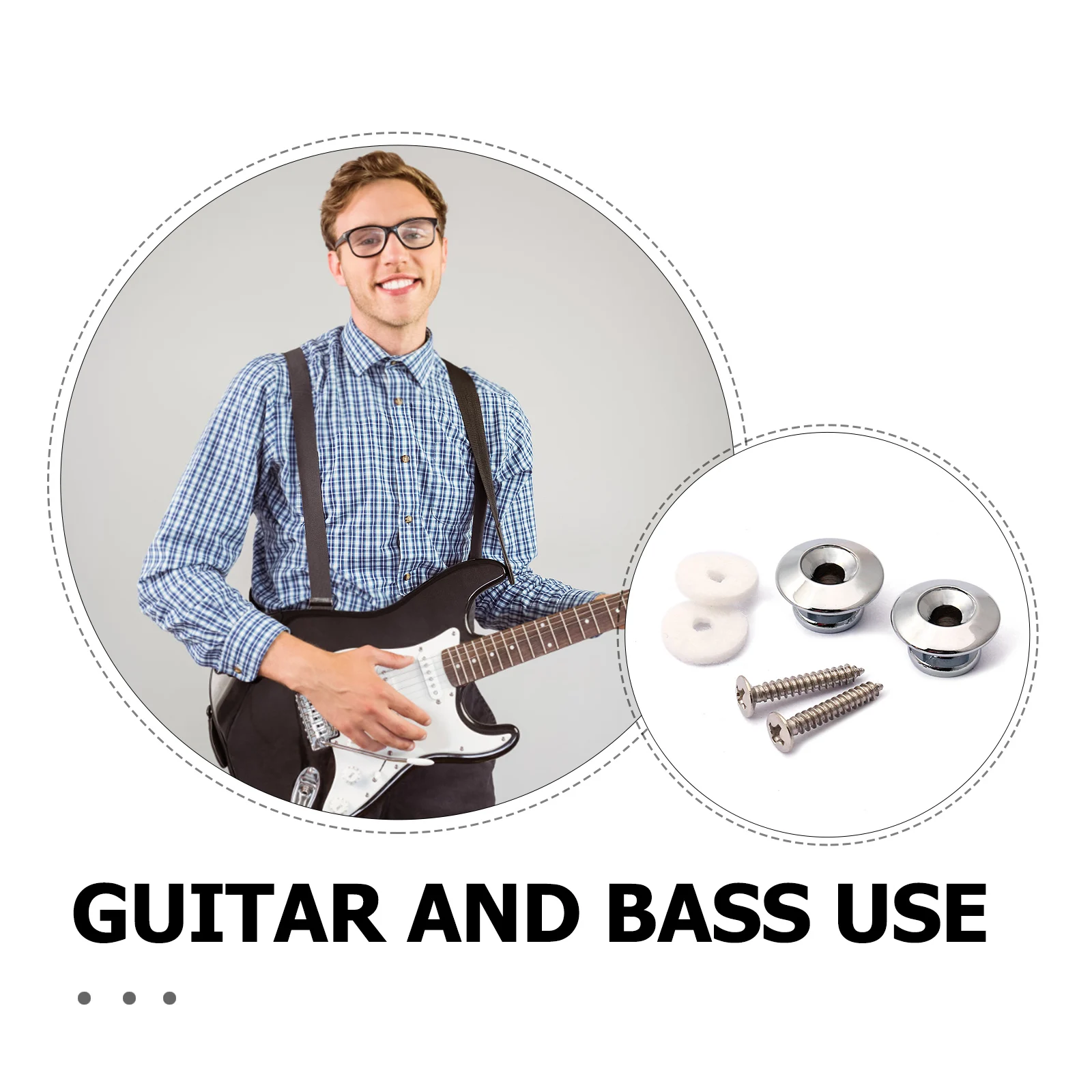 

2 pcs Mushroom Head Strap Locks Solid Copper Electric Bass Strap Button Locking Accessories With Screws For Acoustic Mandolin