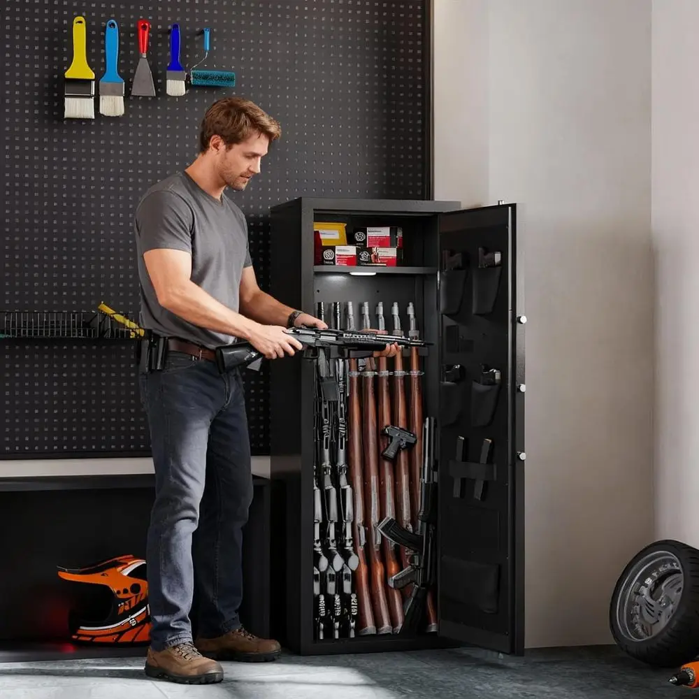 Secure Storage for Firearms: Rifle and Pistol Safe with Adjustable Racks for AR15 and More