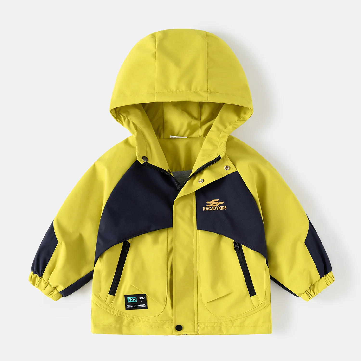 New 2-10 Years Spring Autumn Boys Coats Patchwork Waterproof And Stain Resistant Outdoor Jackets Children Hooded Windbreaker
