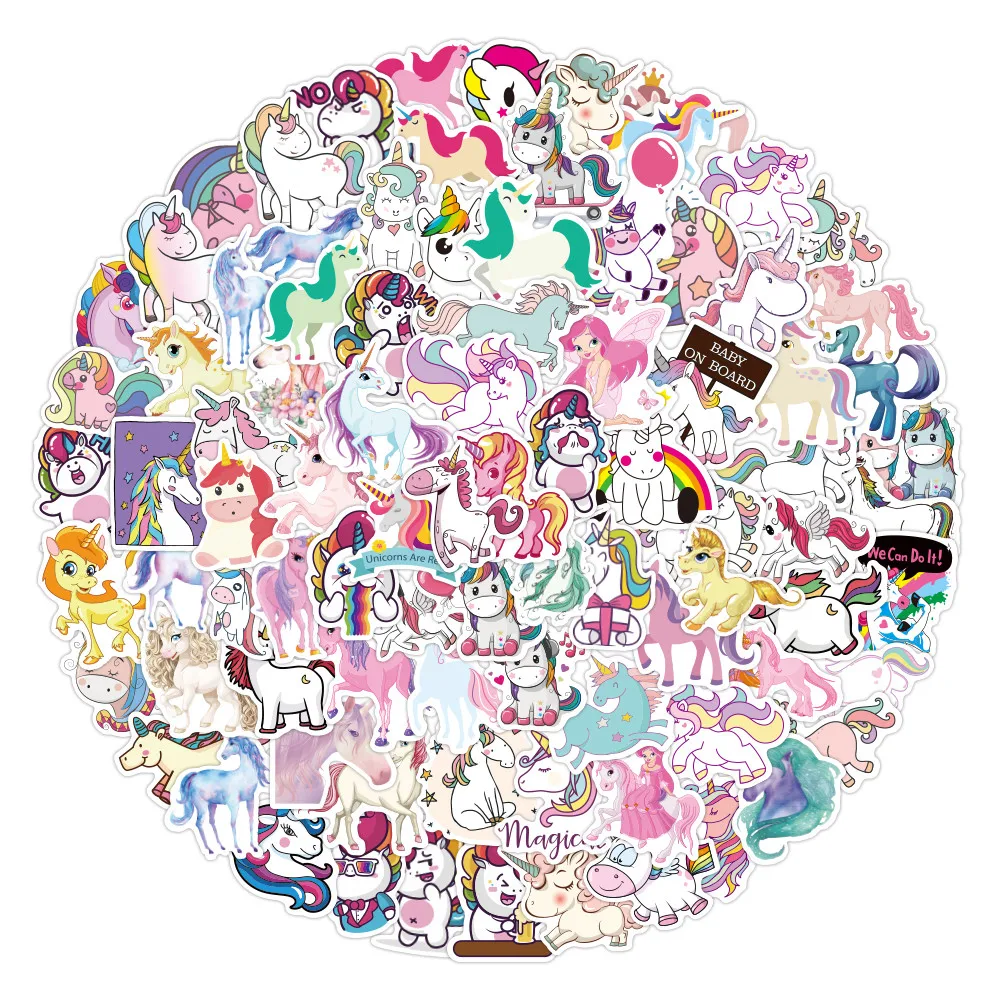 ​100 Sheets Magical Pink Unicorn Doodle Stickers - Kawaii Waterproof Decals for Journals, Phones & DIY Crafts