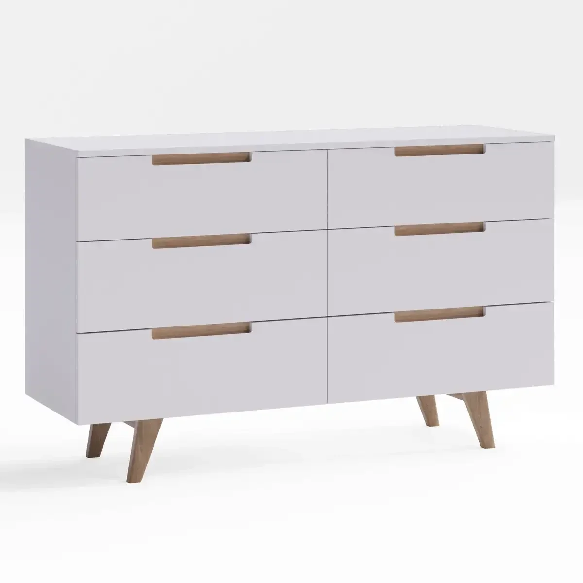 # Wooden 6 Chest Of Drawers White Six Drawer Wooden Dresser Lowboy Chest With Solid Oak Legs #