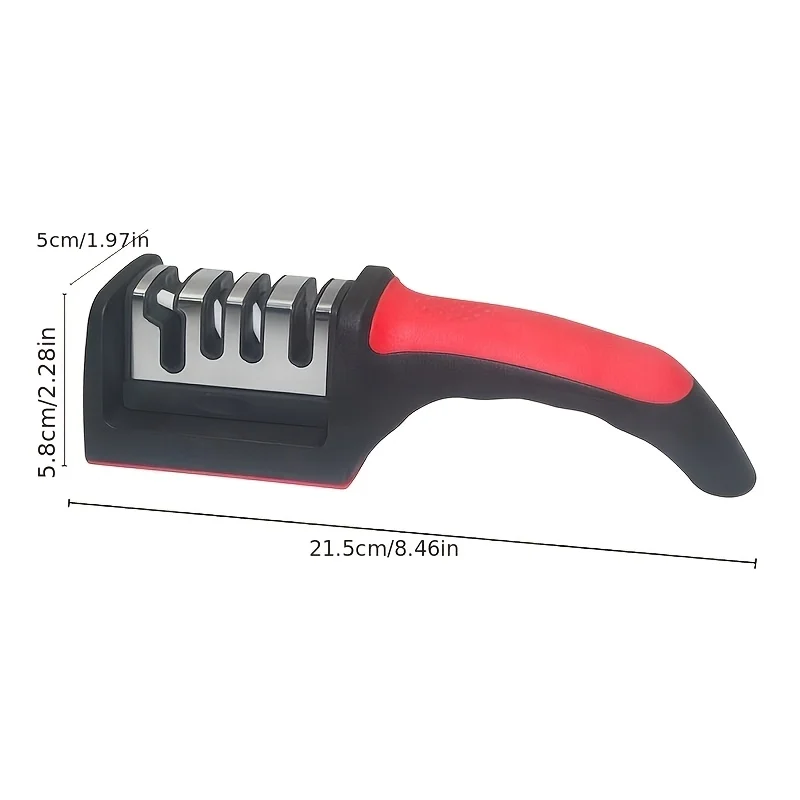 4th-level Professional Knife Sharpener - High-precision  and Ceramic Sharpening Stones, with Anti-slip Handle