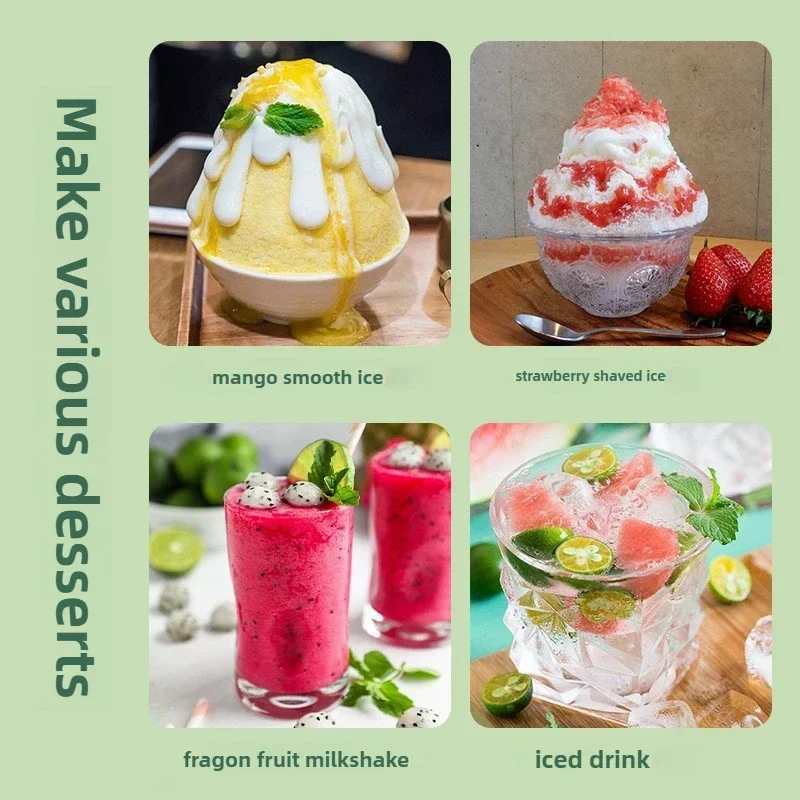 ماكينة حلاقة الثلج الأوتوماتيكية 220 فولت ماكينة حلاقة الثلج الكهربائية المنزلية الصغيرة سرعتين ماكينة حلاقة الثلج القابلة للتعديل كسارة الجليد