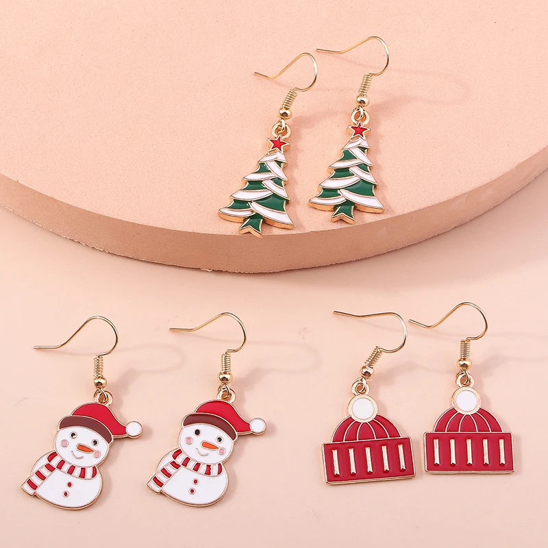 Modische Weihnachts-Ohrringe für Damen, Weihnachtsbaum-Hängeohrringe, Mädchen-Neujahrsfest-Schmuck, Geschenke – Detail 22