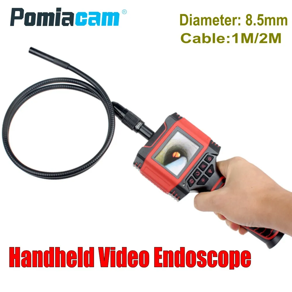 

Dia 8.5mm 1M 2M cable Handheld Video Endoscope Borescope camera 99D2 2.3" Color LCD Waterproof Pipe Tube Snake Inspection Camera