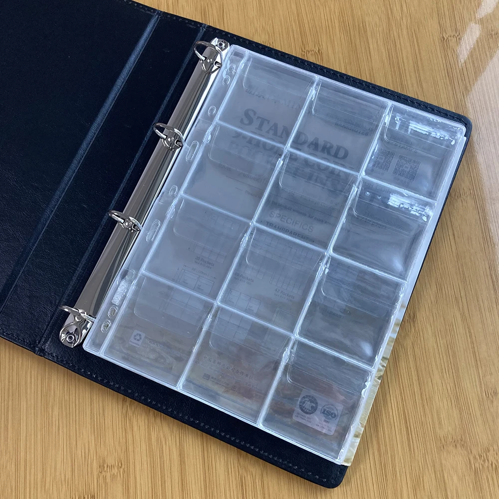A4 Leather Coin Collection Album for Euro Quarters Bills Dollar Large Coin Paper Money Storage