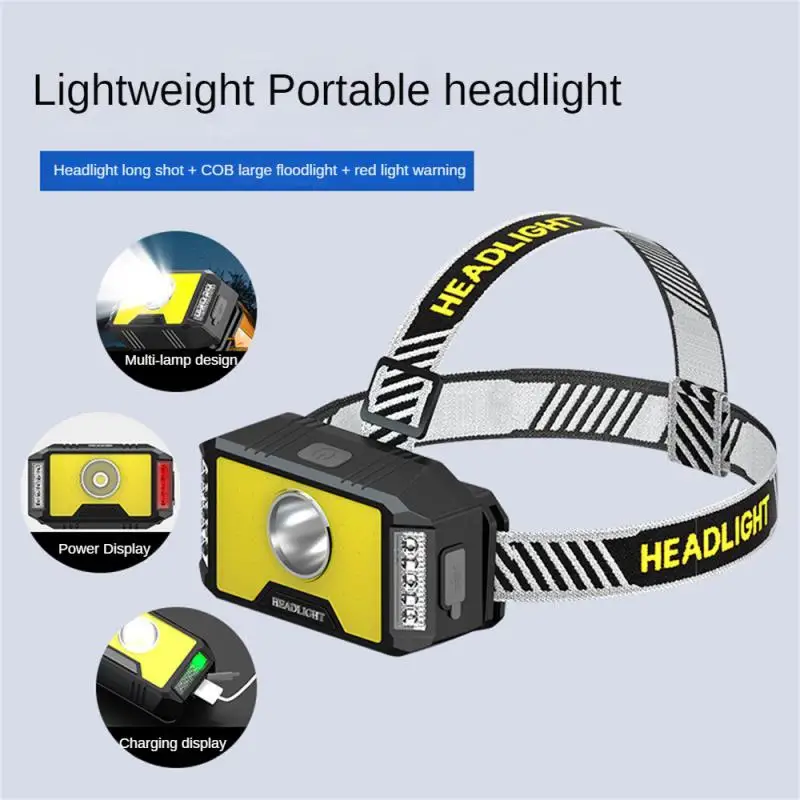 Headworn Flashlight One Button Switch Design Expand Lighting Vision Highlight Strong Light Work Spotlight Usb Charging Interface