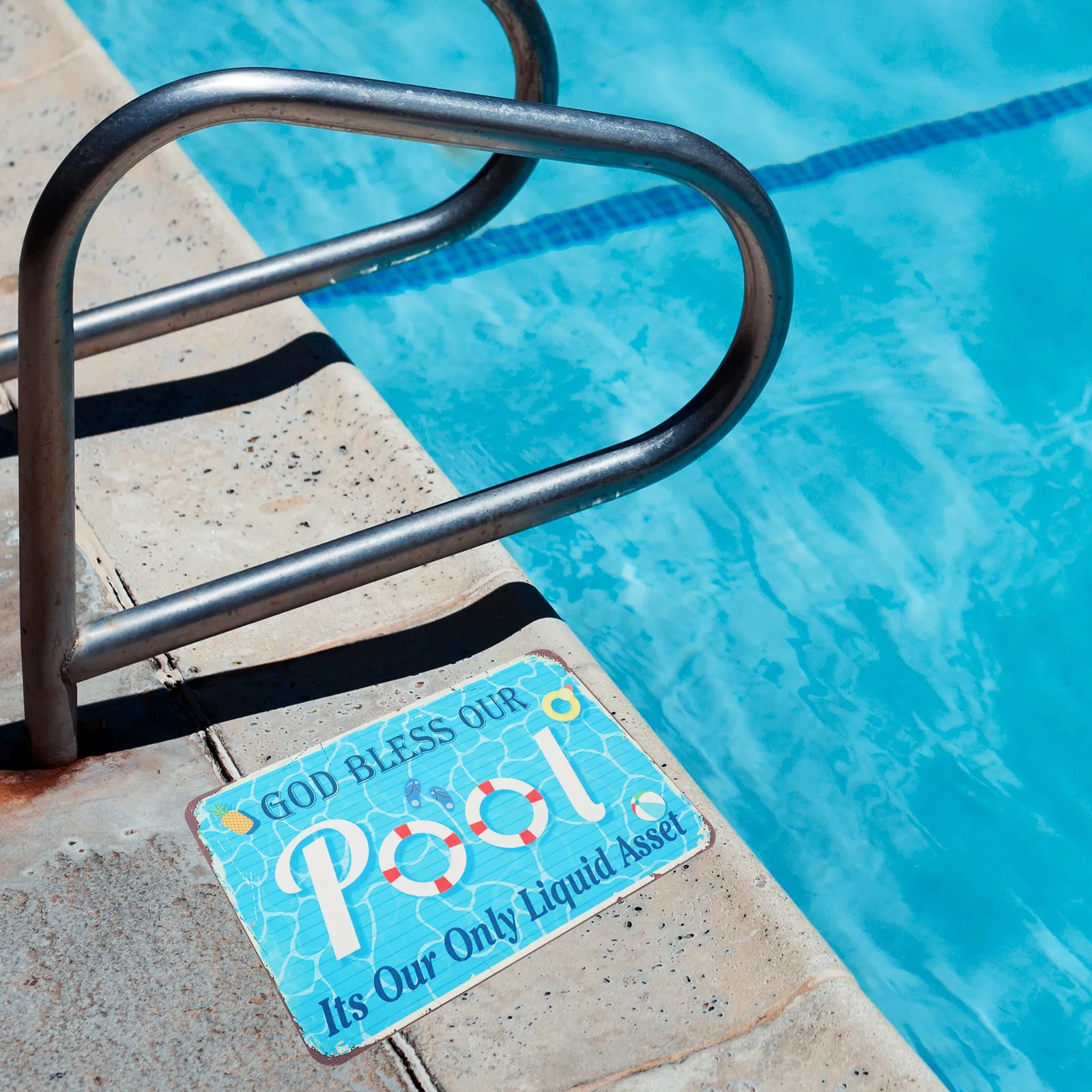 Swimming Pool Metal Sign Waterproof Sturdy Iron Safety Reminder Board Outdoor Pool Wall Decor Outdoor Summer Decor