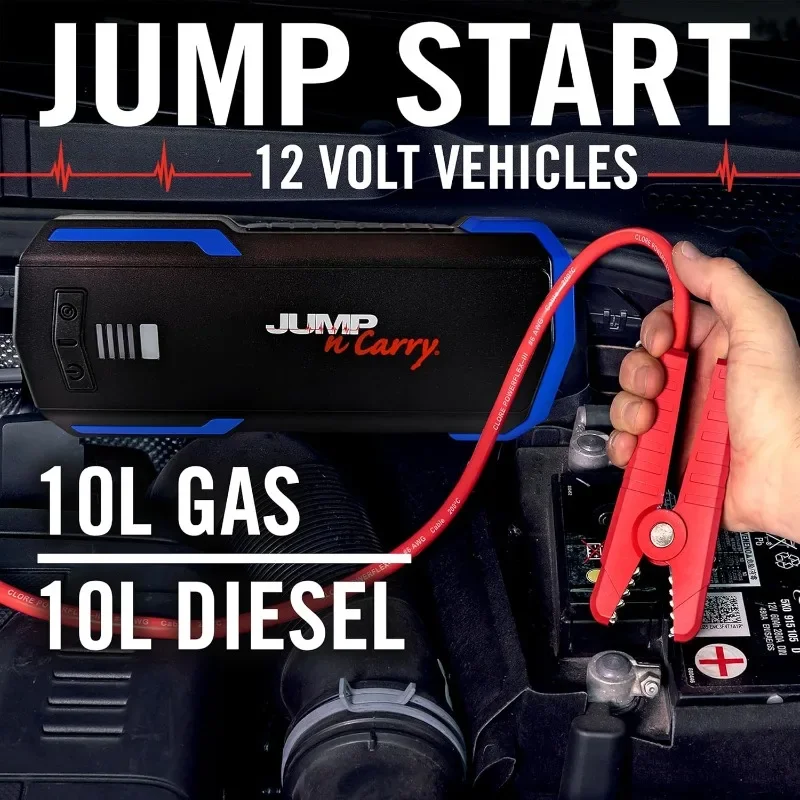 Jump N Carry 12 Volt Lithium Jump Starter 4000A, 550 Start Assist Amp for up to Gasoline and 10 Liter Diesel Engines