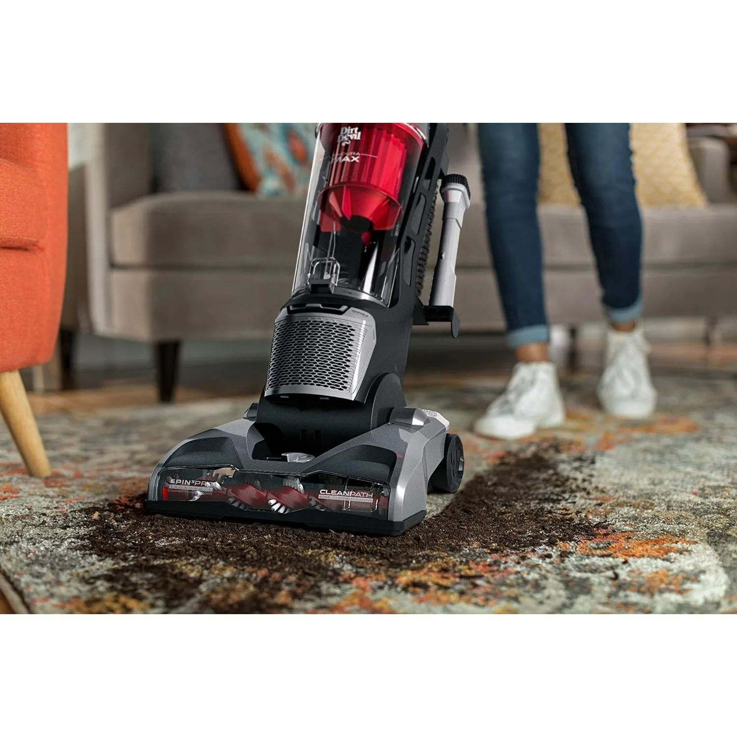 Endura Max Upright Bagless Vacuum Cleaner for Carpet and Hard Floor, Powerful, Lightweight, Corded, UD70174B, Red