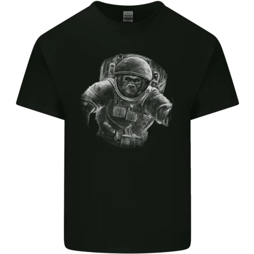 Ape Astronaut Spaceman Gorilla Mens Cotton T-Shirt Tee Top