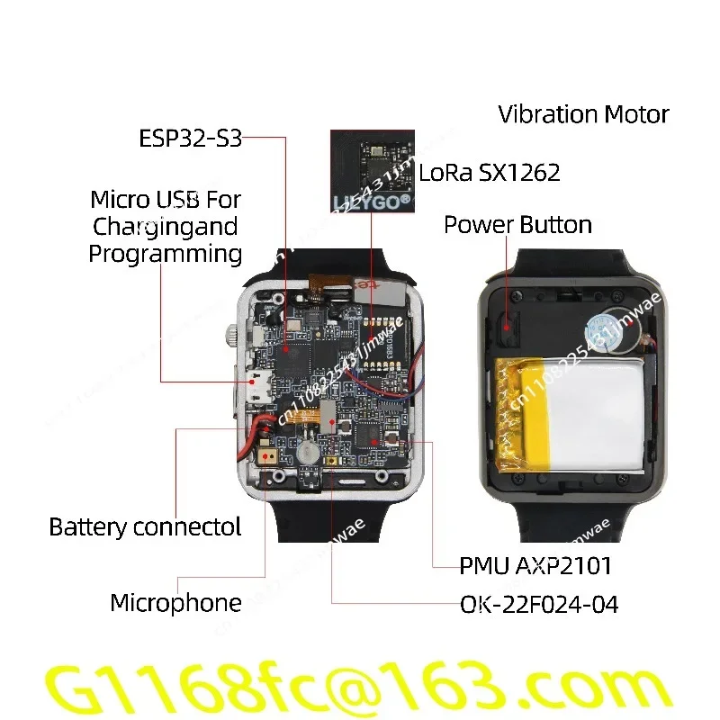 T-Watch S3 ESP32-S3 LoRa Smartwatch 470mAh Flash Memory 16MB Wearable DIY Programmable Education Development Board part