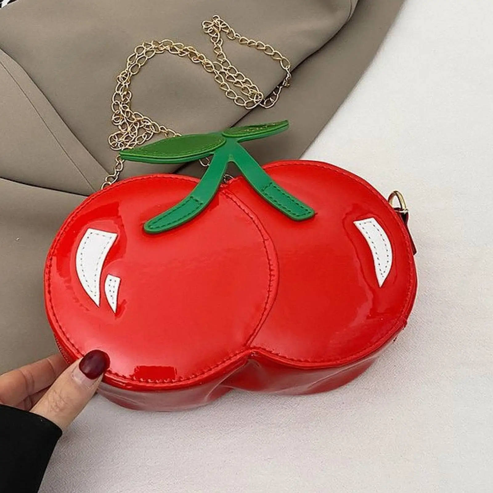 

Женская сумка через плечо в форме вишни, стильная повседневная сумка, вечерняя сумка, сумка через плечо