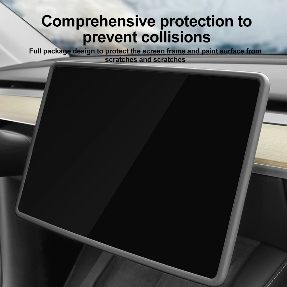 Silicone Screen Protective Frame Display Edge Protector Car Edge Body Cover Central Control NEW Accessories For Tesla Model 3 Y