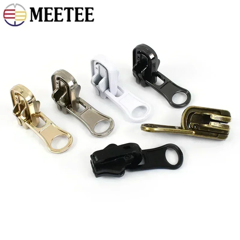 5/10/20Pc 5# Rotating Zipper Head for Resin Metal Nylon Zippers Double-sided Slider Puller Zip Repair Kit DIY Sewing Tailor Tool