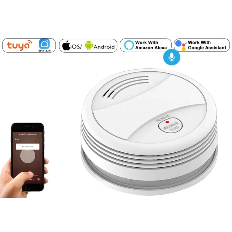 Tuya Smart WiFi Rauchmelder Smart App Information Push Rauchmelder Brandbekämpfung Sicherheitsschutz Smart Rauchmelder