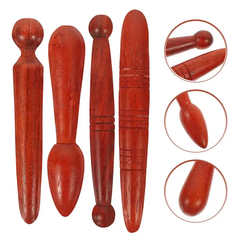 

4pcs Foot Hand Massage Relieve Stress Wood Foot Massage Roller ForMuscle Soreness Relax Tool Deep Tissue Massage Stress Relief