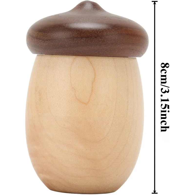 Toothpick Holder Dispenser, Cute Pocket Toothpick Holder Decorative Acorn Shaped Wooden Toothpick Container Box for Home, Office