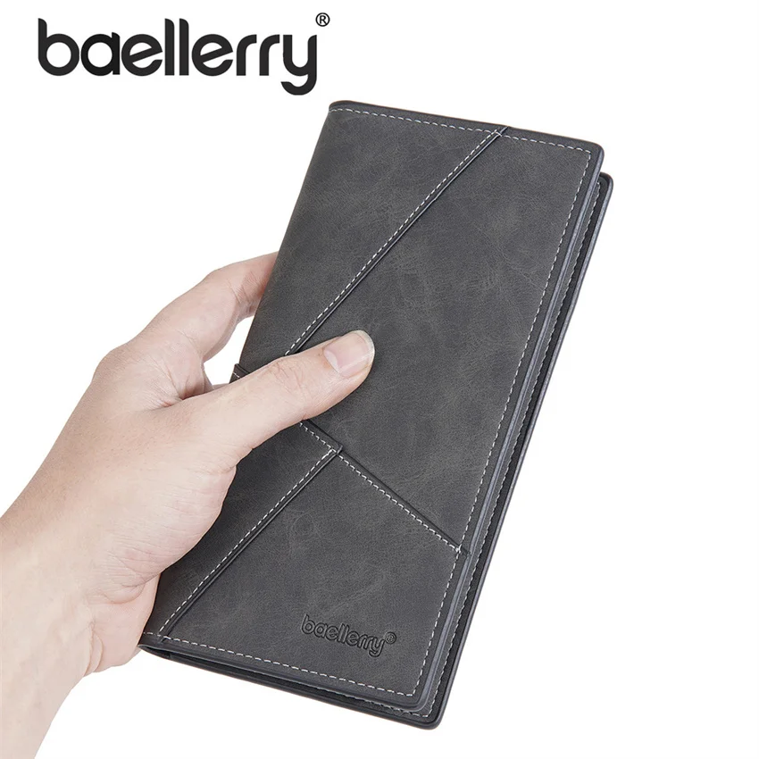 

PU Long Wallet Thin Purse Man Day Clutch Bag Coin Pocket Money Summer Slim Wallets Coin Purse Business Card Holder