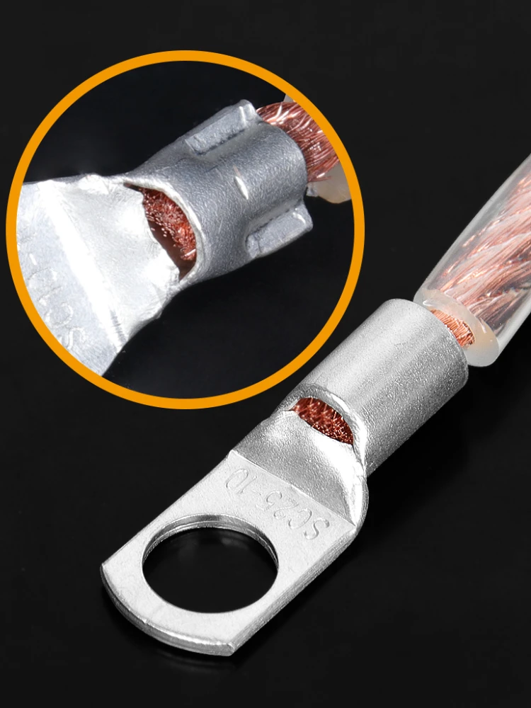 5PCS SC70-8 70-10 70-12 Copper Cable Lug Kit Bolt Hole Tinned Cable lugs Battery Terminals copper nose Wire connector REALLY