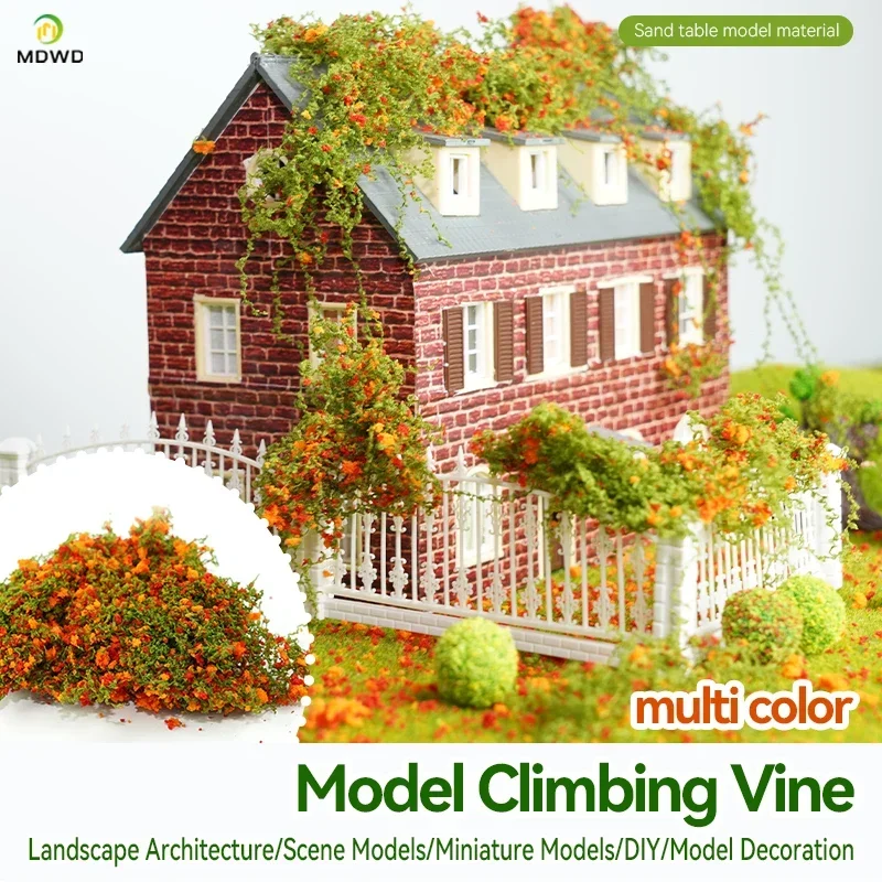 DIY Simulation Miniature Cotton Thread Vine Leaves Model Materials for Micro Landscape Wall Plants Layout Diorama Kits