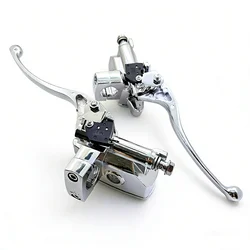 Universal 25MM Chrome Motorcycle Brake Clutch Master Cylinder Reservoir Lever For Honda VTX 1300 1800 Kawasaki Vulcan Suzuki