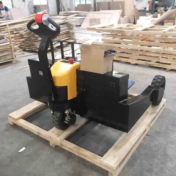 1 Ton Electric Power Operated Rough Terrain Pallet Truck with Pneumatic Rubber Wheels for Outdoor Construction Logistics Pro