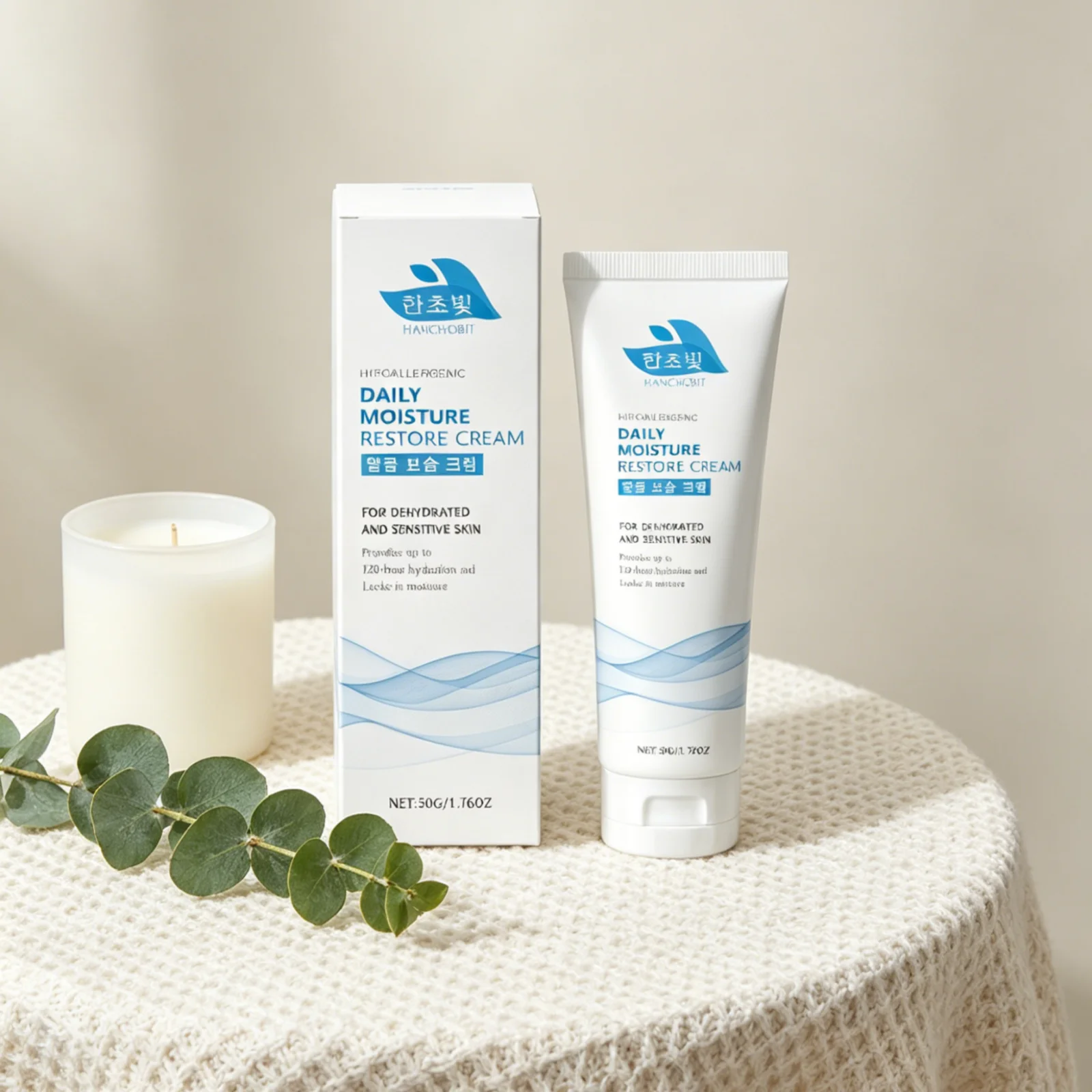 Hanchobit Daily Moisture Restore Cream Nourish Skin Barrier Repair Hypoallergenic Lightweight Mild Formula Hydrating Face Cream