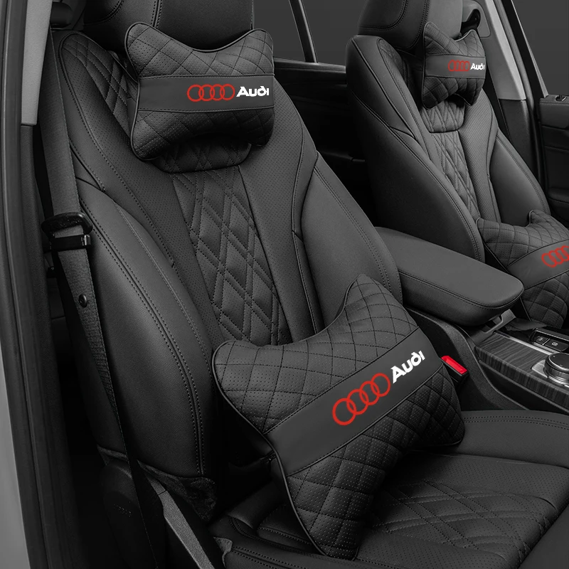 Car Seat Head Support Cushion Lumbar Pillow Interior Accessories For Audi Sline A1 A3 A4 A5 A6 A7 A8 B8 B9 B6 C6 Q2 Q3 Q5 Q7 Q8