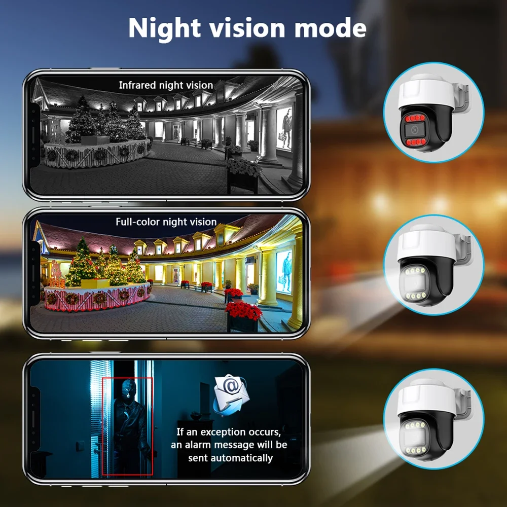 4K Poe Camera Ptz Cctc Security Protection Camera Outdoor Two Way Audio 8mp Camera Waterproof External Video Surveillance Kit