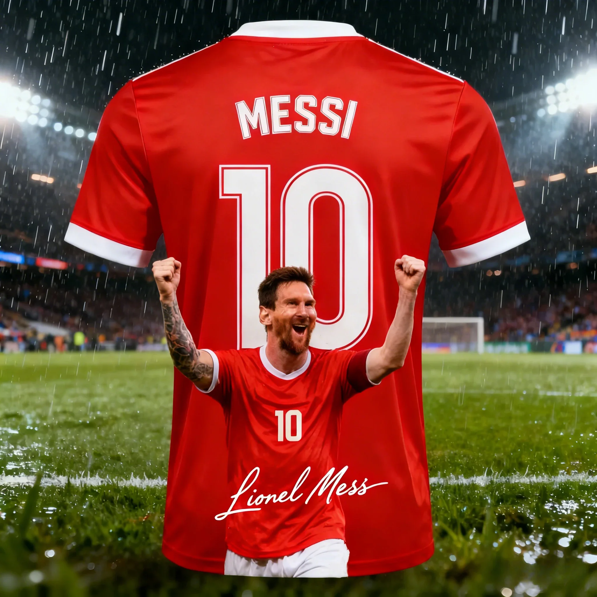 The Latest Messi Breathable Short Sleeved Sports Top for Men and Women in 2026, 3D Printed for Home Use