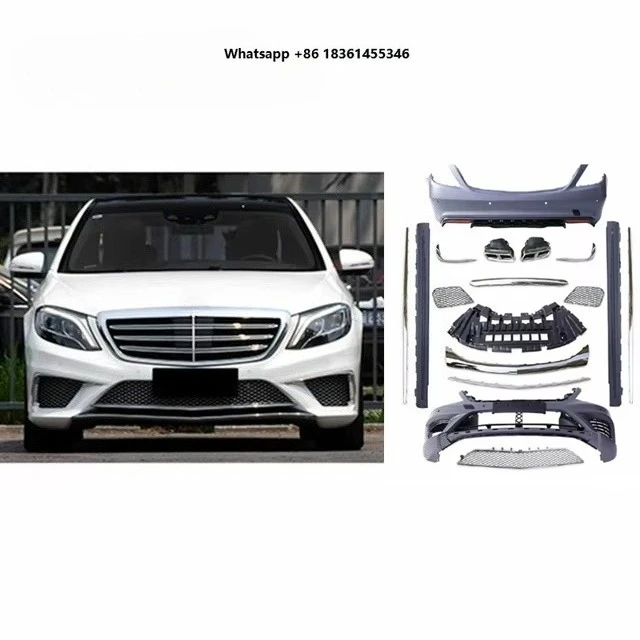 For W222 S Class 14-17 Upgrade S65  BodyKit Front Rear Bumper Grille Spoiler Side Skirt Fender Bumper Kits