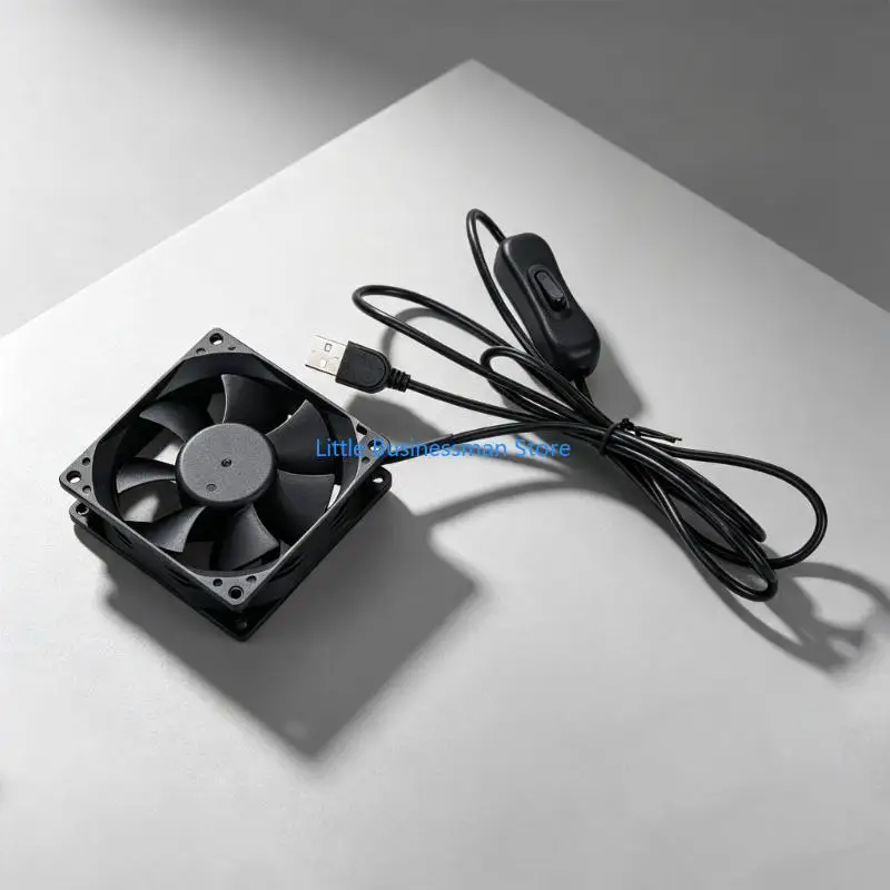 Router-Kühl-USB-Lüfter 80 mm 8025-Lüfter mit Kabelsteuerung und gleichmäßigem Luftstrom M76A – Detail 3
