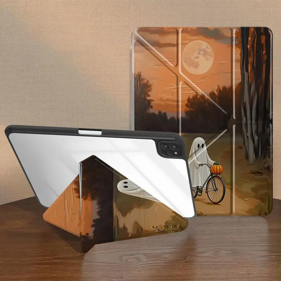 Case for Apple iPad 12th Mini 7 6 5 10th Gen 9th Pro M4 13 2025 2026 Air 8 M2 M3 3 11th with Pencil Slot Air 4/5/6th Art Ghost