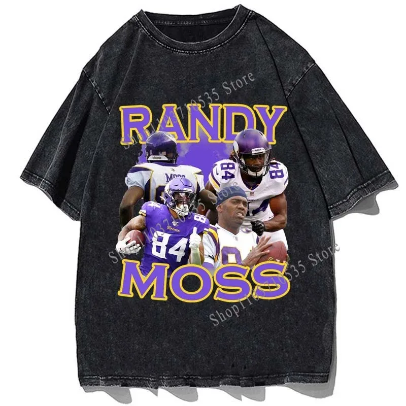 Actor Randy Moss Graphic Printed T Shirt Vintage Cotton Loose Oversize Tshirt Summer Men Casual O-Neck Streetwear T-shirt Tops