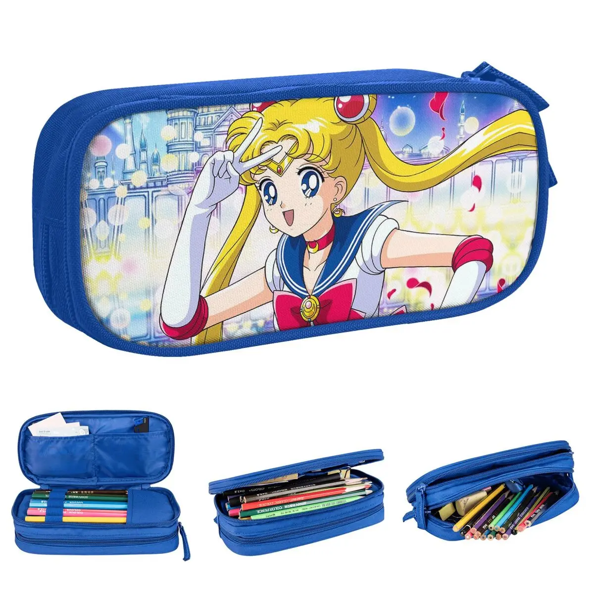 

Anime Pencil Case Sailors Moons Girl Pen Holder Bag Student Large Storage School Supplies Gifts Pencilcases