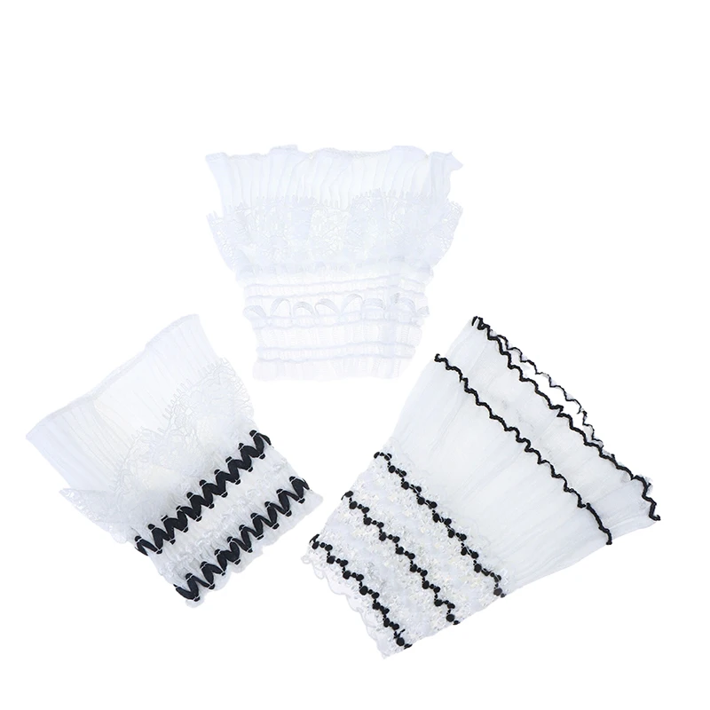 Manchette décorative en dentelle pour Photo de manucure, 1 paire, Double couche, manches en corne en maille, présentation des ongles, manchon de pose, bricolage, accessoire de fond de prise de vue