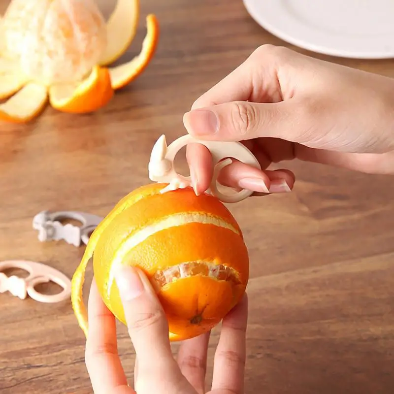 1 Stuk Oranje Schillers Gemakkelijk Open Oranje Dunschiller Plastic Citroen Willekeurige Kleur Citrusvruchten Huidverwijderaar Snijmachine Peeling Keukengadgets