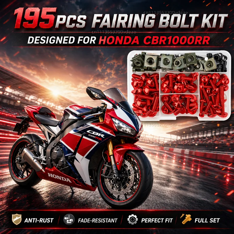 

195Pcs Motorcycle Aluminum Fairing Bolt Screws Kit Nut Clips For Honda CBR 1000RR CBR1000RR CBR 1000 RR 2004-2019 CNC Fastener