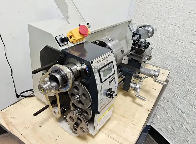 Premium WM210V Mini Manual Metal Lathe, Desktop Home Lathe, Metal Processing Micro Woodworking Desktop Lathe