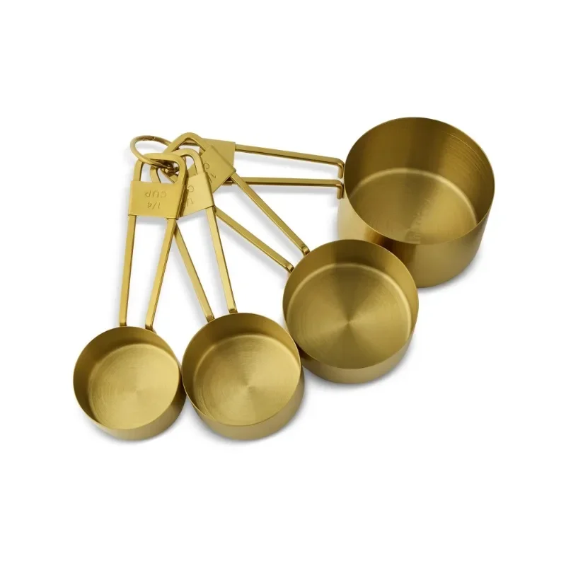 

HOME.4-Piece new Gold Stainless Steel Nesting Measuring Cup Set,Fast delivery