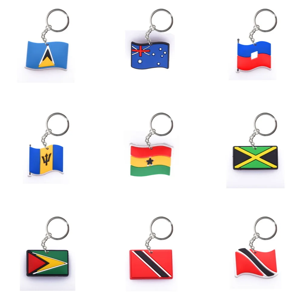 1pcs Colorful Flag Keychains Boys Girls Country Keyrings Kids Australia Spain Key Chains Jamaica Iraq Key Rings For Teens Gifts