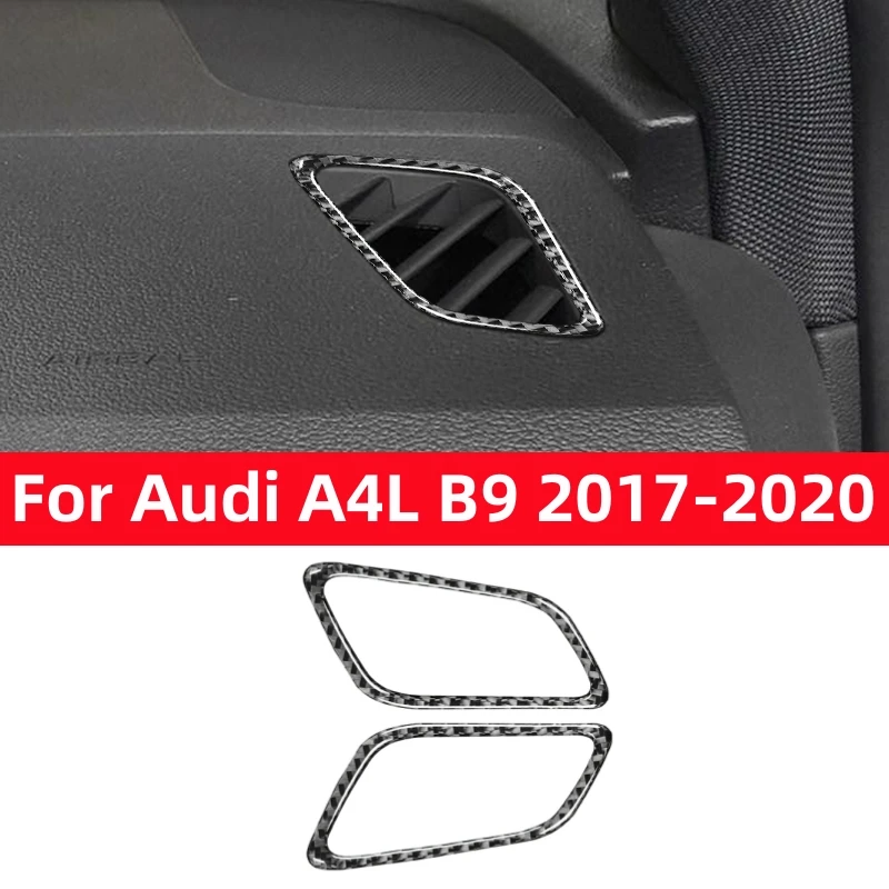 

For Audi A4L A4 B9 2017-2020 Accessories Carbon Fiber modified Interior Car Instrument Air Outlet Trim Frame Sticker Cover