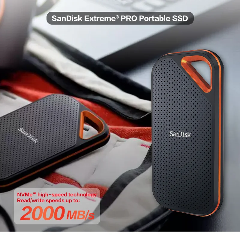 SanDisk Black Type-A/C Hard Drive 4TB 2TB 1TB SSD E81 Extreme PRO Portable SSD USB 3.2 Laptop High Speed 2000MB/s