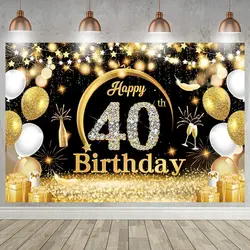 Happy 40th Birthday 40 40th Birthday Party Decorations 40 Years Old Birthday Man Birthday Table Runner Banner Door Curtain Decor