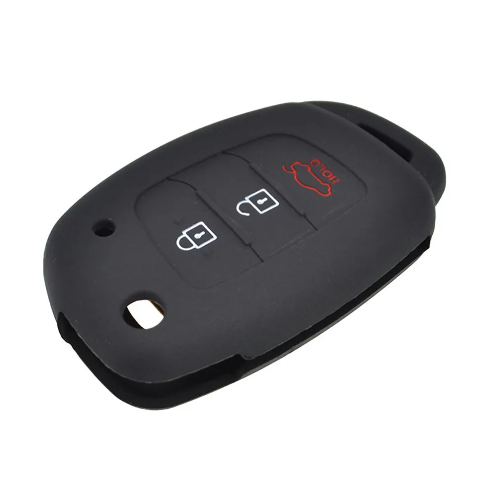 3 Buttons Remote Key Case For Hyundai Creta i10 i20 Tucson Elantra Santa Fe Silicone Key Fob Shell Cover 2016 2017 2018 2019